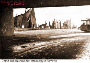 sottopasaggio sotto al ponte ferroviario di Rimini nel 1925