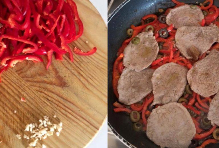 Girello di vitello in salsa di peperoni