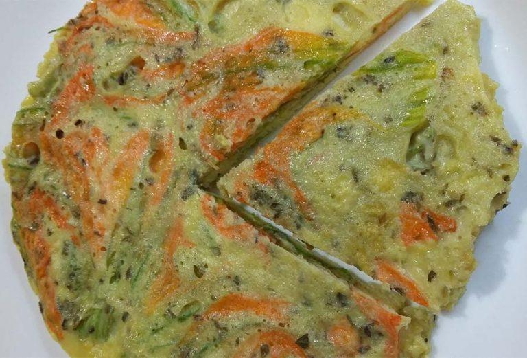 Frittata con fiori di zucca