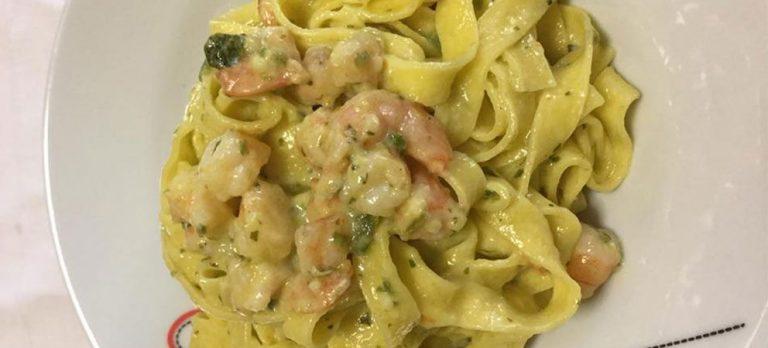 Tagliatelle zucchine e mazzancolle